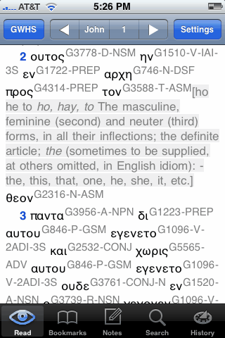 Greek Westtcott-Hort w/Strongs Numbers